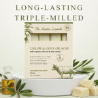 THE RUSTIC LANDS Natural Beef Tallow Soap features rich ingredients for skin care. Long-lasting, triple-milled bars in eco-friendly packaging.