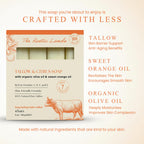 Order The Rustic Lands Natural Beef Tallow Soap. Infused with olive oil & sweet orange oil, available online for radiant skin.