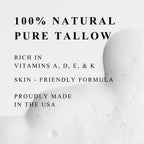 100% natural beef tallow soap, rich in vitamins A, D, E & K, proudly made in the USA for skin-friendly care.