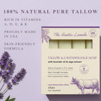 100% pure beef tallow soap bars with lavender & sage. Skin-friendly, made in the USA. Verified by CuratCart.