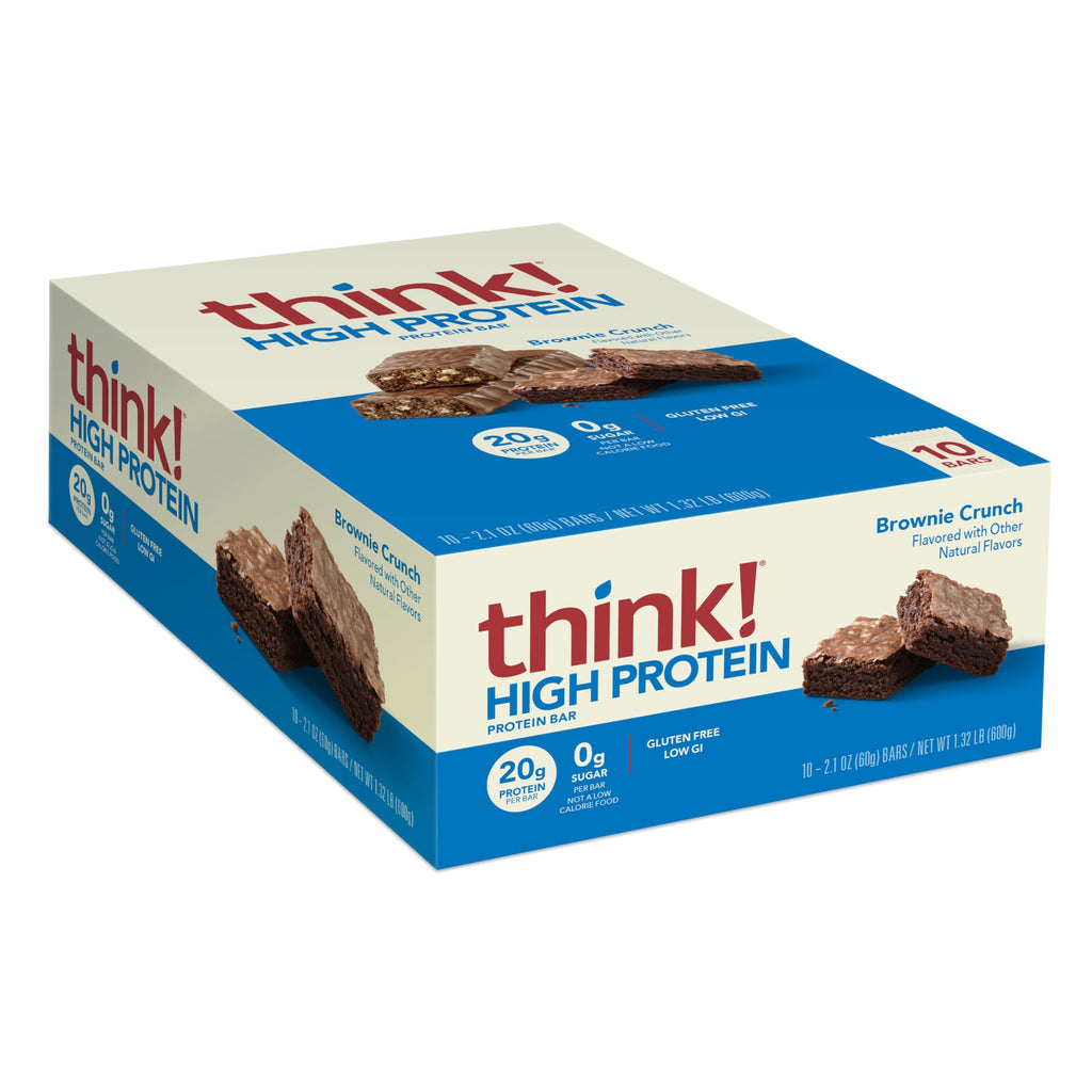 Discover the premium imported Think High Protein Bar Brownie Crunch, featuring 20g protein, gluten-free, and an indulgent flavor, available at Curat Cart.