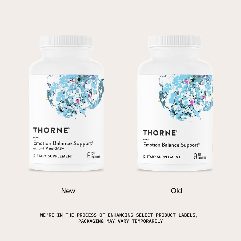 Thorne Emotion Balance Support in high-quality official packaging, featuring new and old designs. Available at Curat Cart.