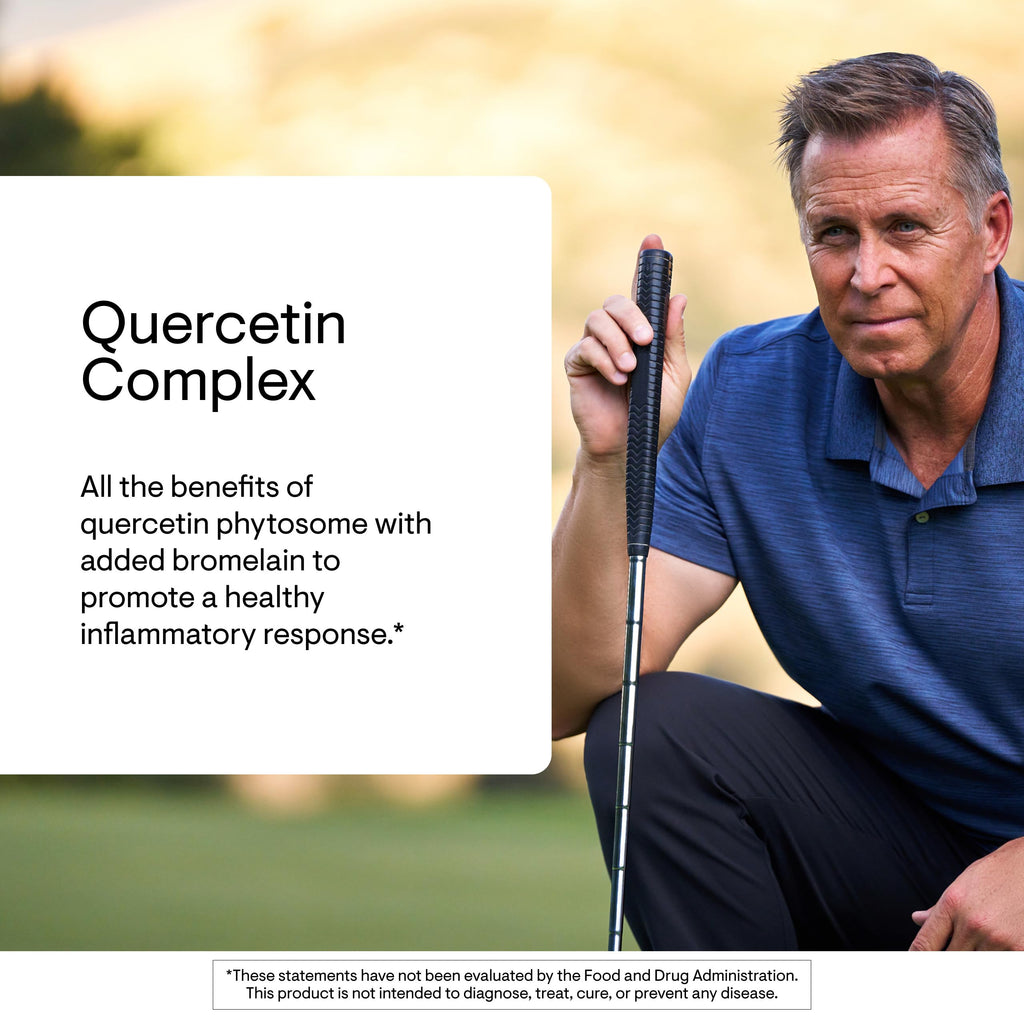 Thorne Quercetin Complex in official packaging, promoting a healthy inflammatory response. Available at Curat Cart.