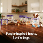 Delicious Three Dog Bakery Bark'n Crunch Chips showcased in premium packaging, perfect for pampered dogs. Available at Curat Cart.