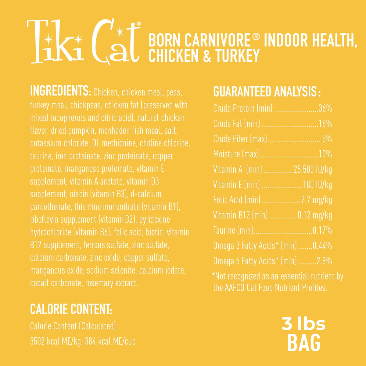 Discover Tiki Cat Born Carnivore Dry Cat Food, specially curated by Curat Cart for indoor health with chicken and turkey. Perfect for your feline.