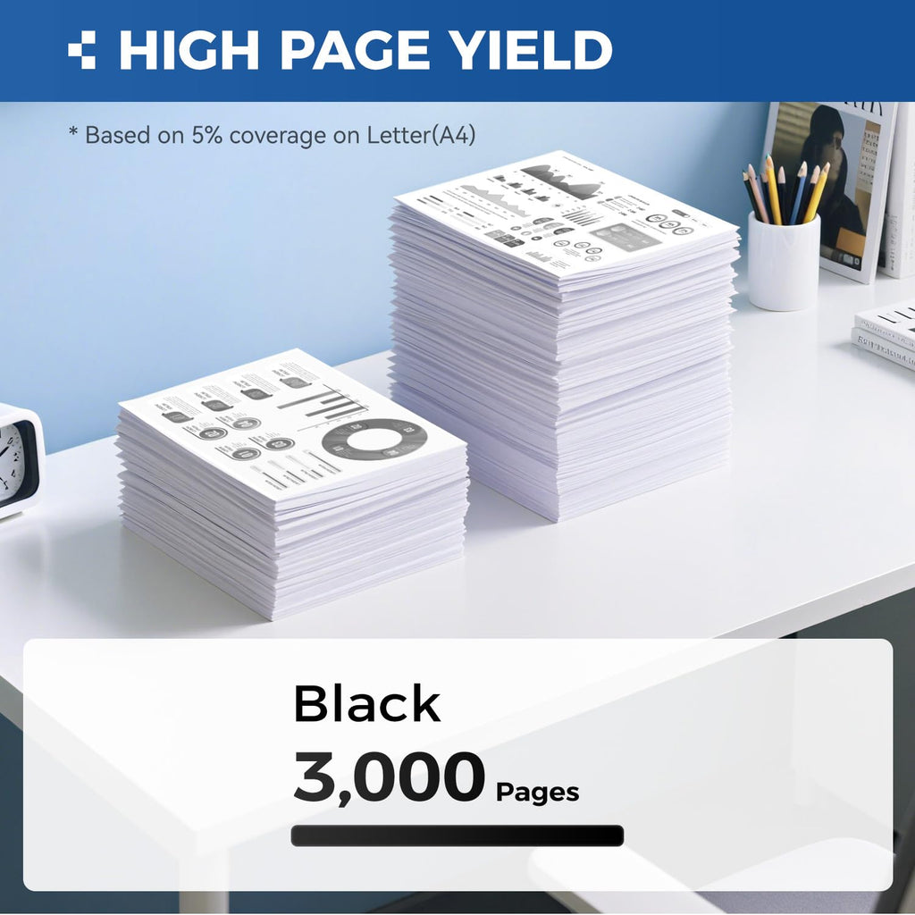 High-quality Brother TN830XL Toner Cartridge in official packaging, offering a yield of 3,000 pages. Available at Curat Cart.