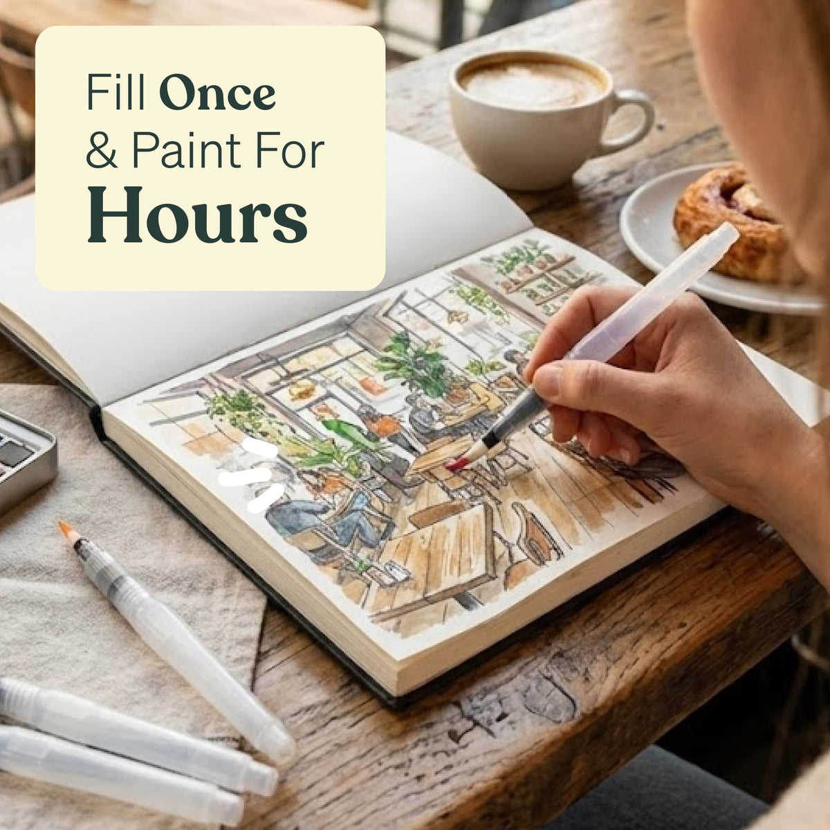 Tobios Watercolor Brush Pens showcased in high-quality packaging, ideal for artists. Available at Curat Cart.
