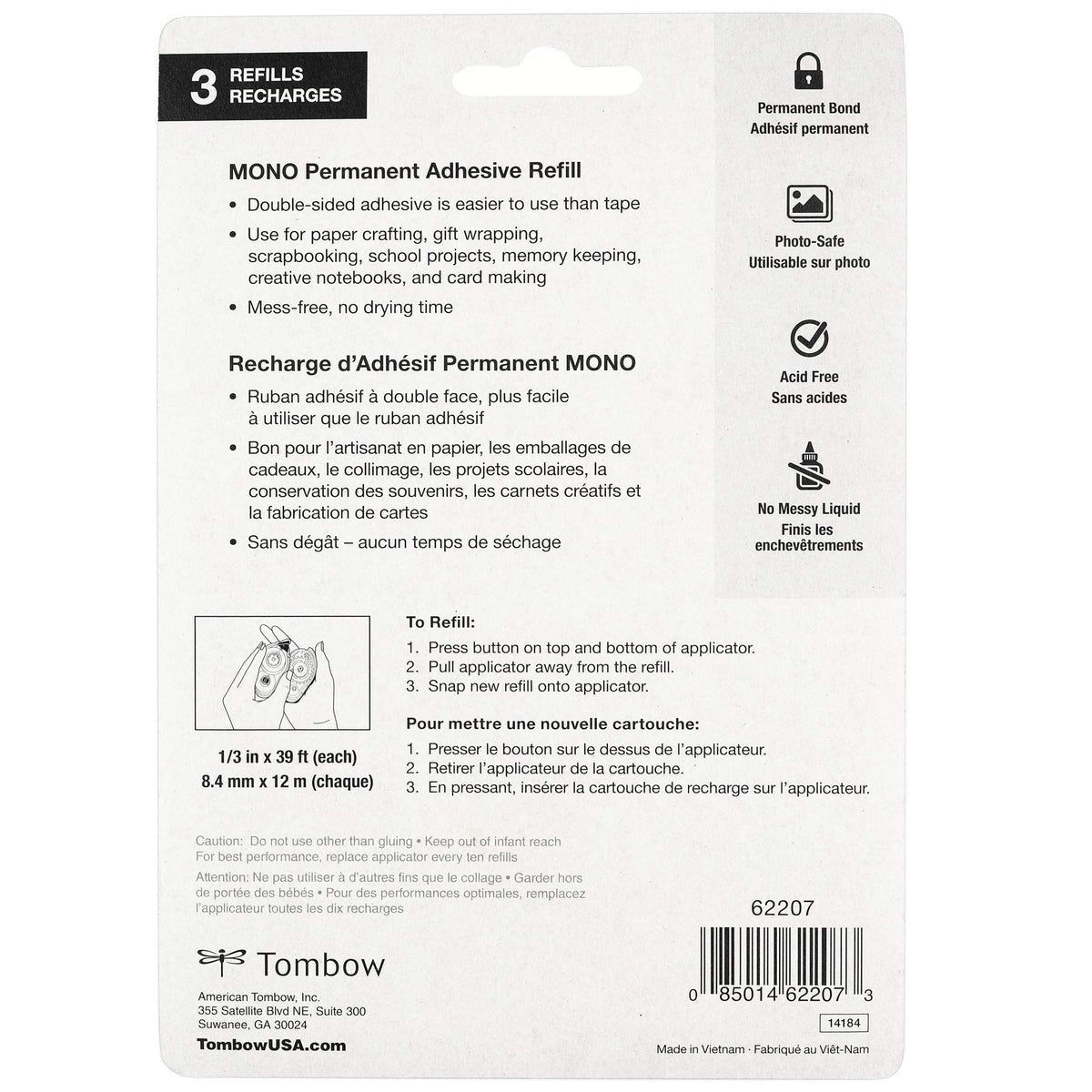 Tombow MONO Permanent Adhesive Refills, 100% Authentic and available in India at Curat Cart. Perfect for crafting and repairs.