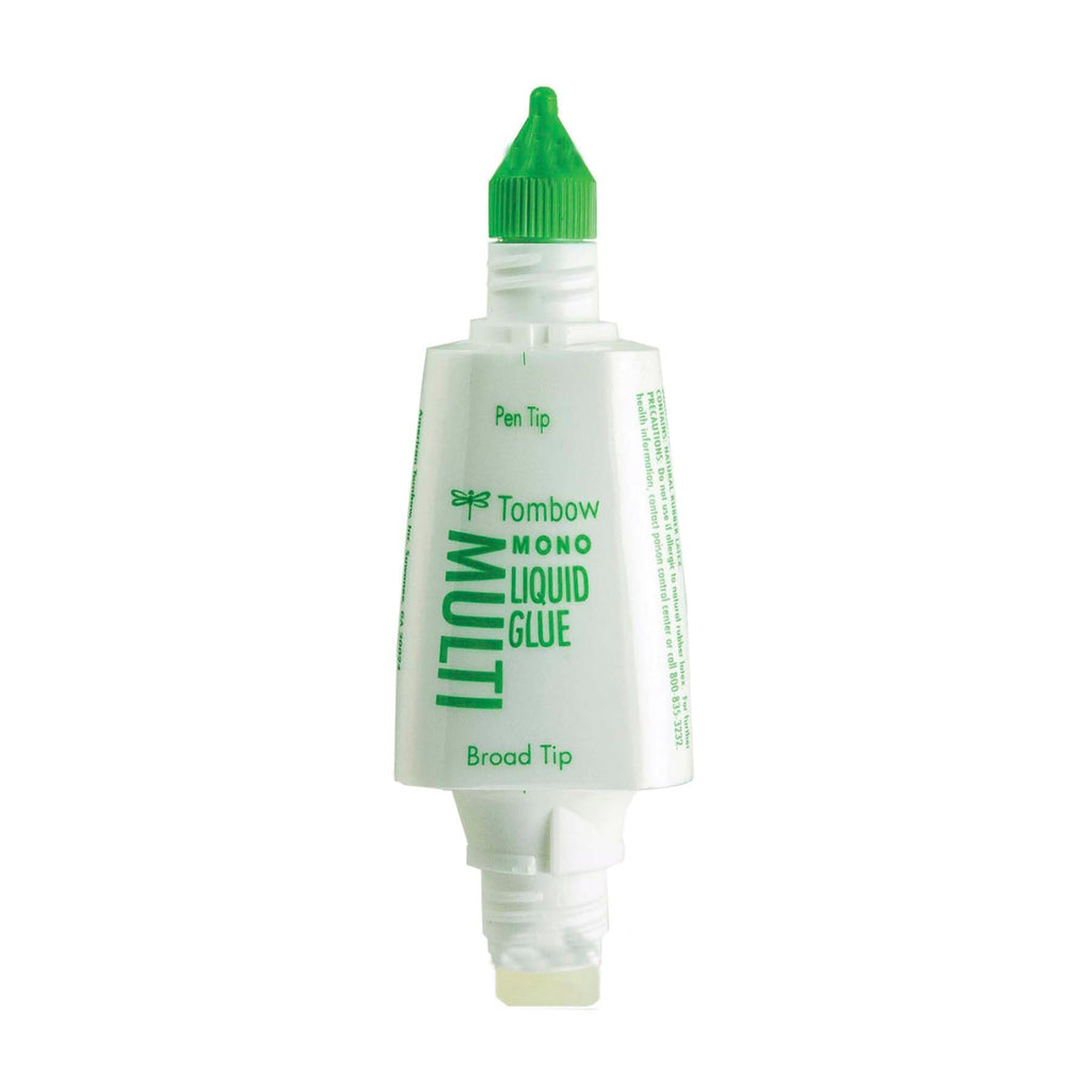 Tombow Mono Multi Liquid Glue in official packaging, featuring a broad tip for versatile application, available at Curat Cart.