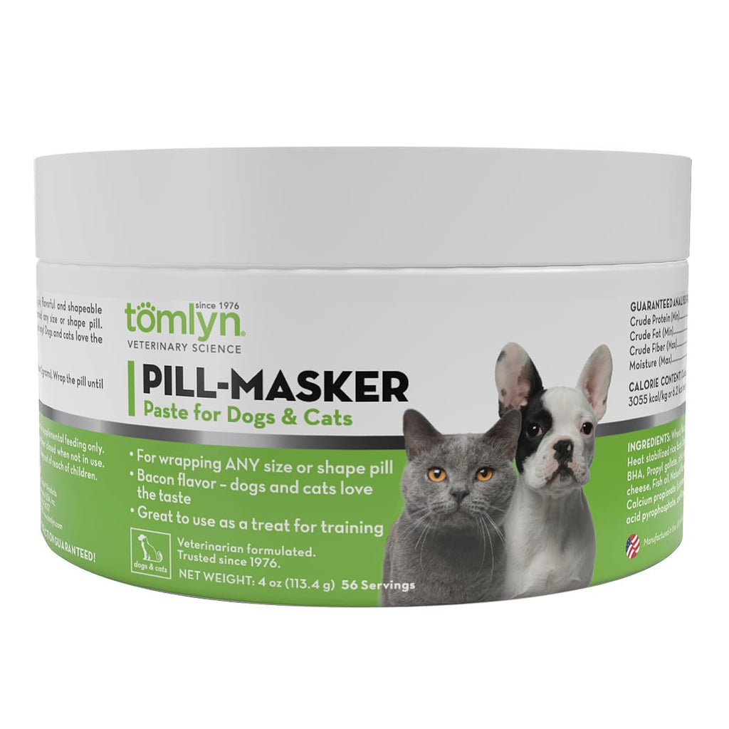 Tomlyn Pill-Masker Bacon-Flavored Paste, a premium import for easy pill administration to dogs and cats, available at Curat Cart.