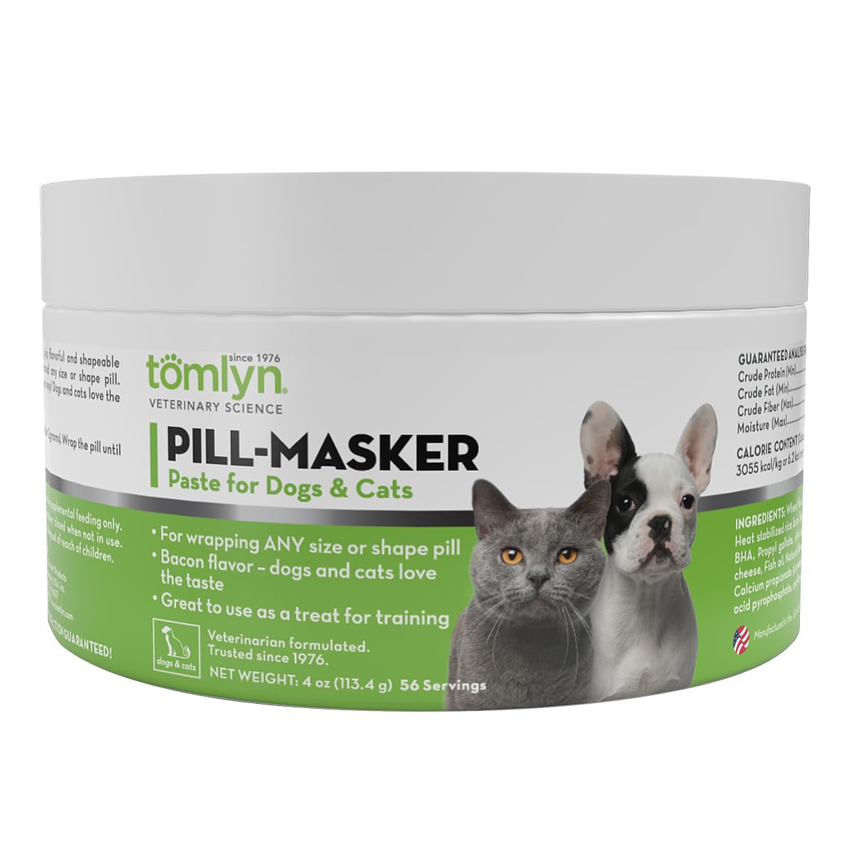 Tomlyn Pill-Masker Bacon-Flavored Paste, a premium import for easy pill administration to dogs and cats, available at Curat Cart.