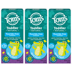 Tom's of Maine Toddler Toothpaste in official packaging, fluoride-free, gentle cleaning for ages 3-24 months. Available at Curat Cart.