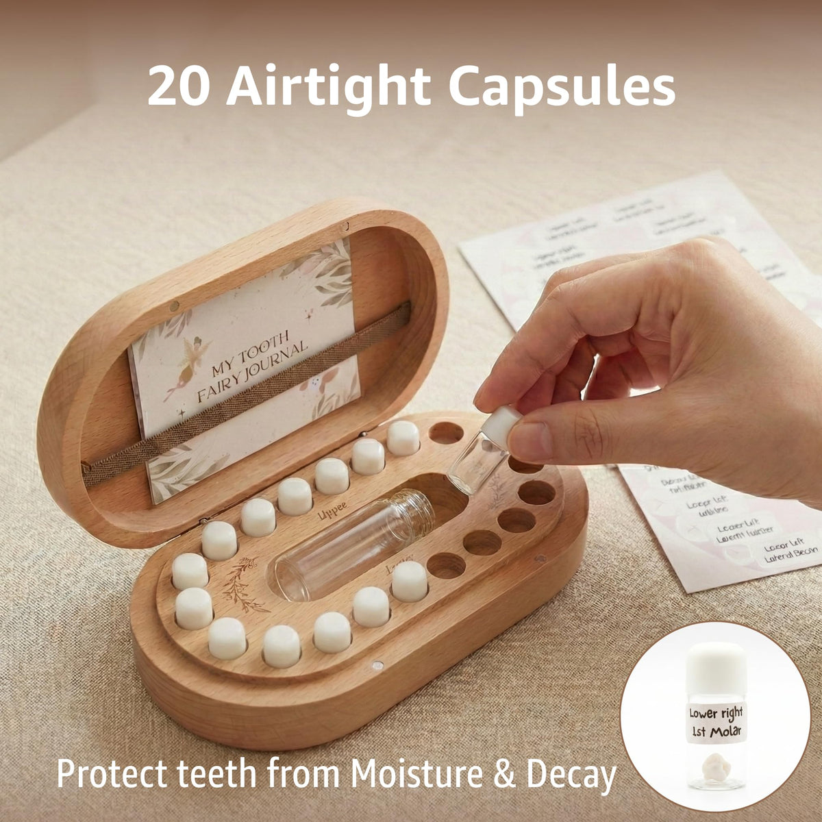 Store your child's lost teeth in this Tooth Fairy Tooth Holder from Curat Cart, designed to protect teeth from moisture and decay.