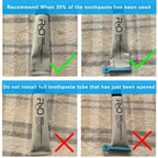 Toothpaste Squeezer Set of 4 demonstrating proper usage techniques. High-quality material ensures efficient toothpaste extraction. Available at Curat Cart.