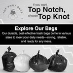 Discover Top Knot Bags garbage trash bags in sturdy packaging, ideal for daily use—available at Curat Cart.
