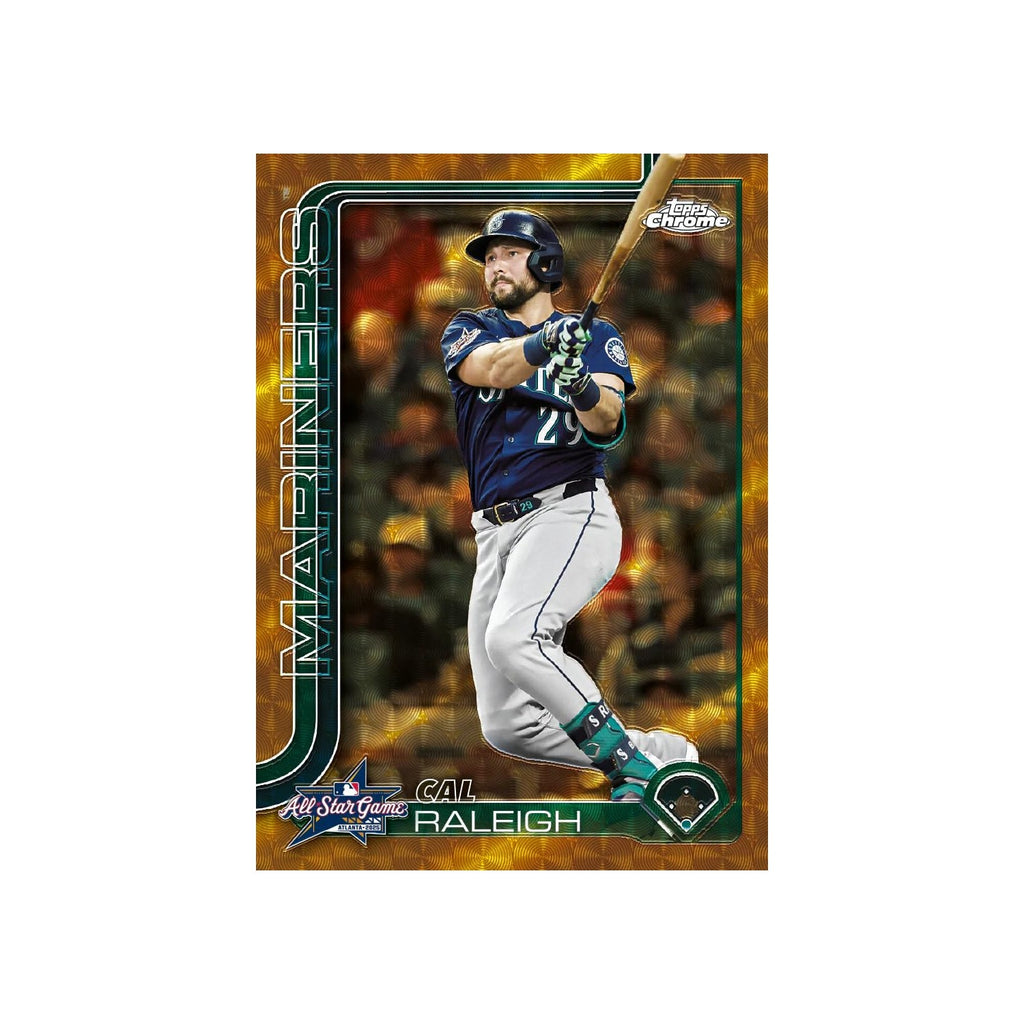 Discover the exclusive Topps Chrome Baseball Update Series collectible featuring Cal Raleigh, specially curated by Curat Cart.