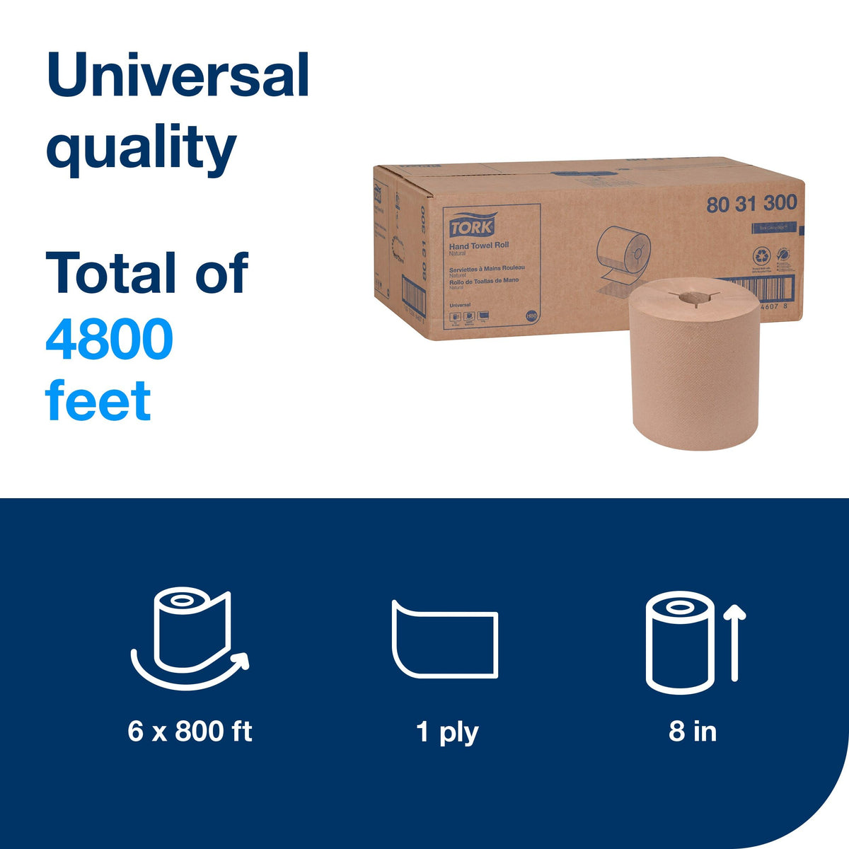 Tork Hand Towel Roll Natural offers 4800 feet of premium quality, 100% authentic and available at Curat Cart in India.