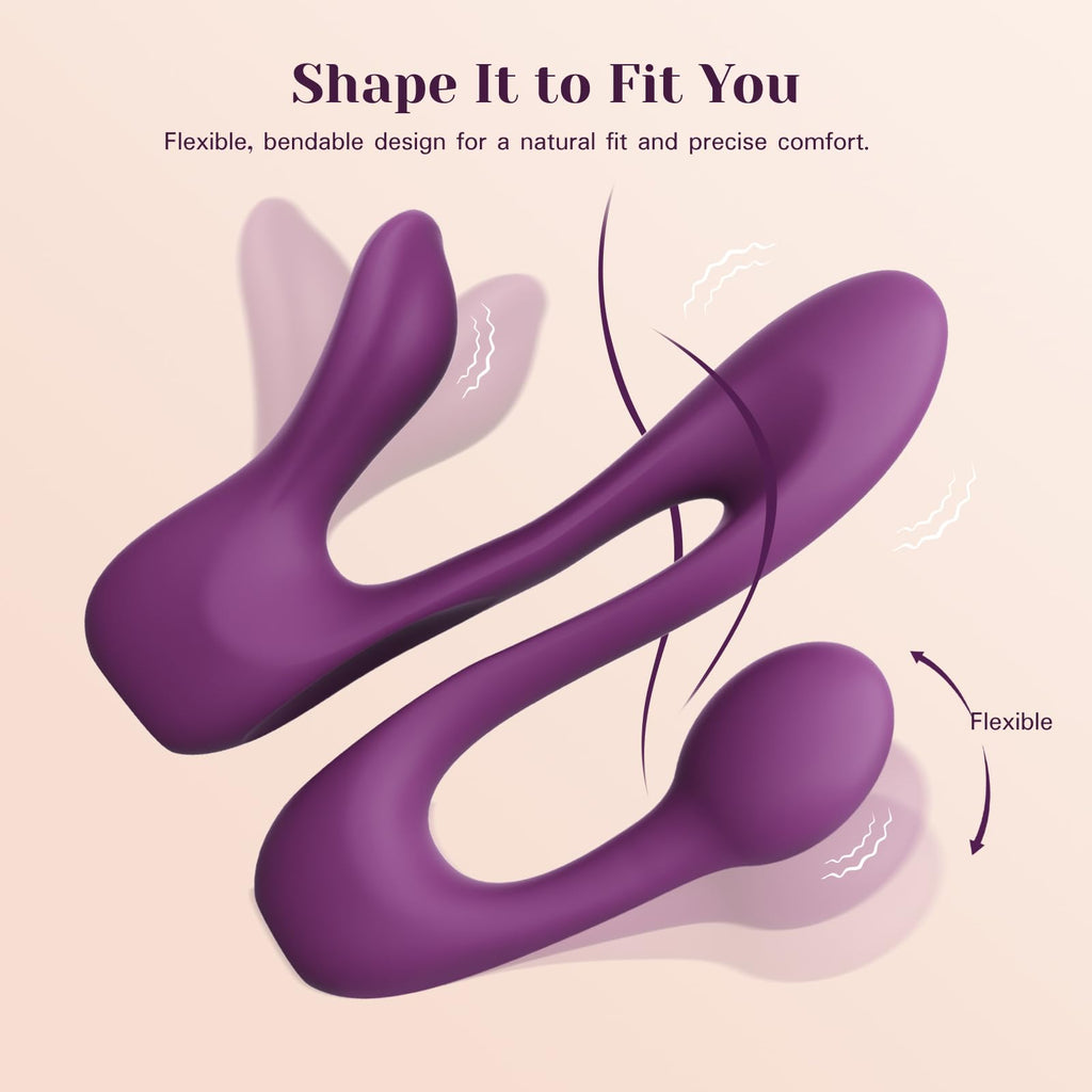 Tracy's Dog Triple Stimulation Vibrator offers a flexible, bendable design for comfort, exclusively at Curat Cart.