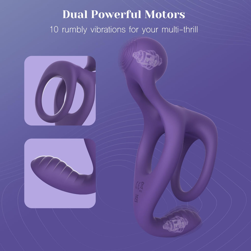 Explore Tracy's Dog Vibrating Cock Ring with dual motors, offering 10 powerful vibrations in high-quality finish packaging at Curat Cart.