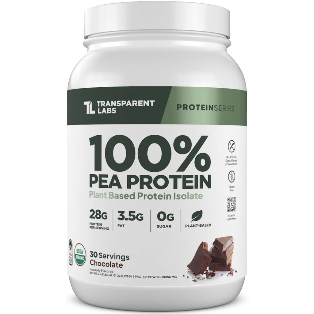 Discover Transparent Labs Pea Protein Powder, a premium imported plant-based protein isolate, available at Curat Cart for a healthy lifestyle.