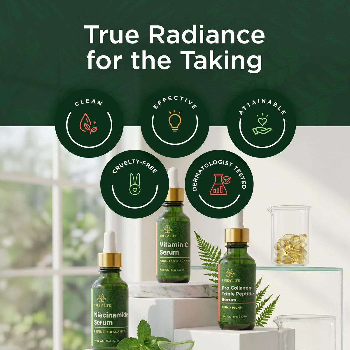 Explore Tree of Life Face Serums, clean, effective, and cruelty-free. Dermatologist tested for radiant skin, verified by CuratCart.