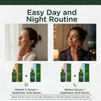 Premium imported Tree of Life Face Serum Set for day and night skincare, featuring Vitamin C and Retinol serum.