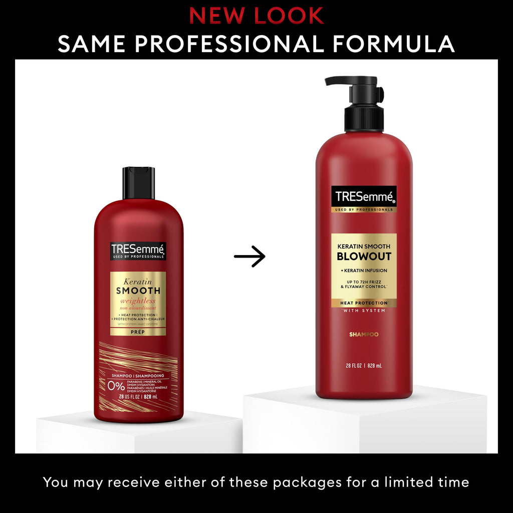 TRESemmé Keratin Smooth Shampoo showcases high-quality packaging, ensuring professional hair care. Available at Curat Cart.