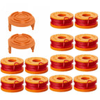 Premium imported Worx Trimmer Spool Line, featuring vibrant red line and durable caps, available at Curat Cart.