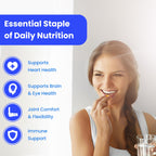 Triple Strength Omega 3 Fish Oil promotes heart, brain, and joint health. Premium quality packaging at Curat Cart.