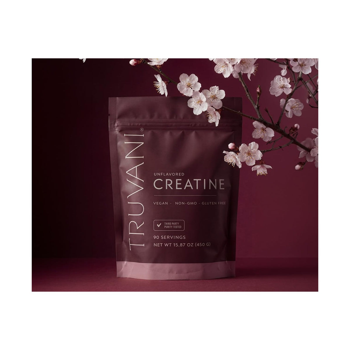 Discover Truvani Creatine Monohydrate Powder, a premium imported supplement, vegan and gluten-free, available at Curat Cart.