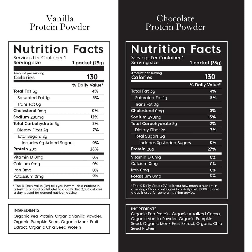 Truvani Organic Plant Based Protein in Vanilla and Chocolate variants, 100% Authentic, available in India at Curat Cart.