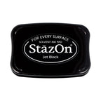 Experience the premium imported Tsukineko StazOn Inkpad in Jet Black, perfect for every surface. Available at Curat Cart.
