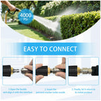 Turbo Nozzle Pressure Washer Tips showcased with easy connection steps; high-quality design ensures effective cleaning. Available at Curat Cart.