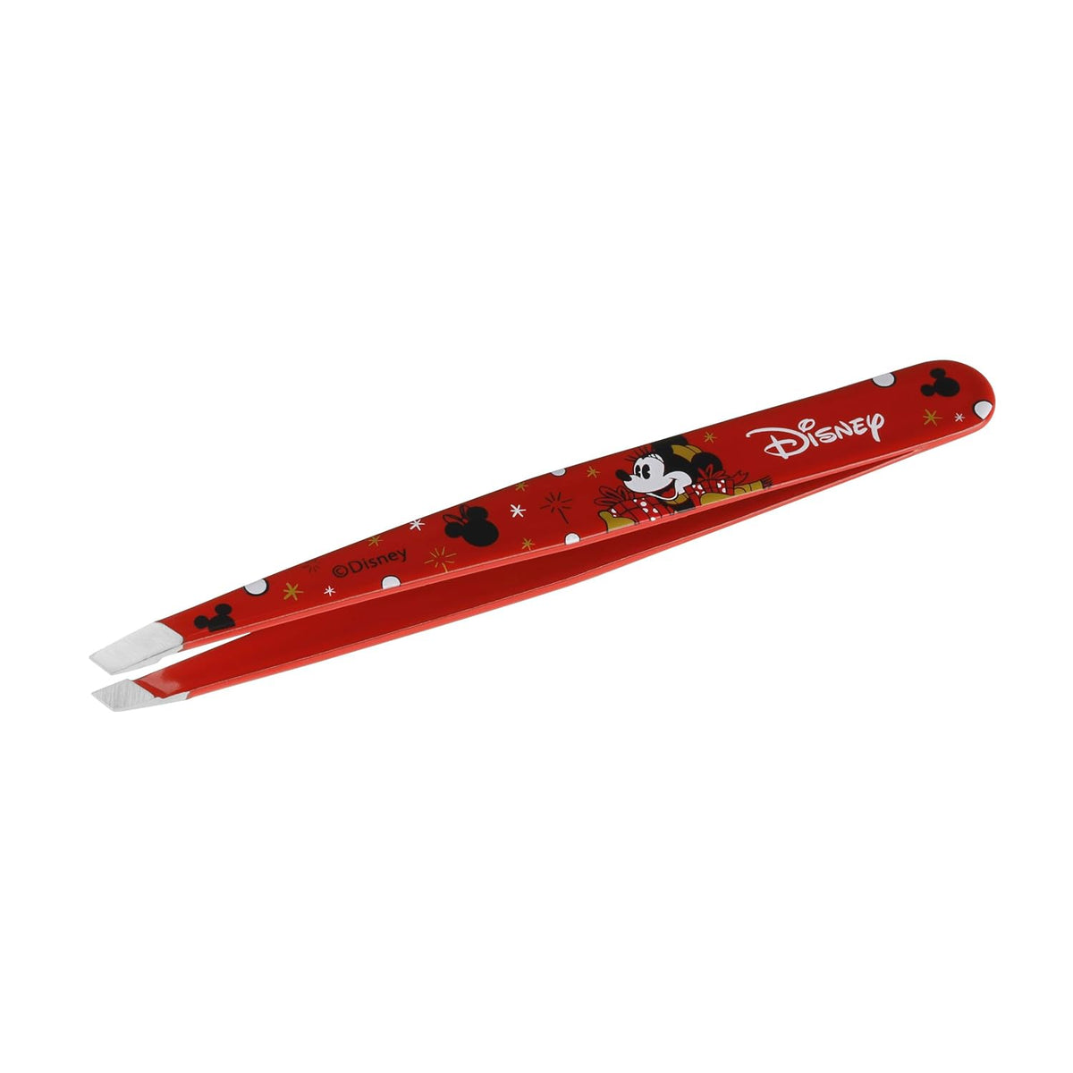 Tweezerman Stainless Steel Slant Tweezer - Side Profile With Disney Design | Authentic Curat Cart Stock