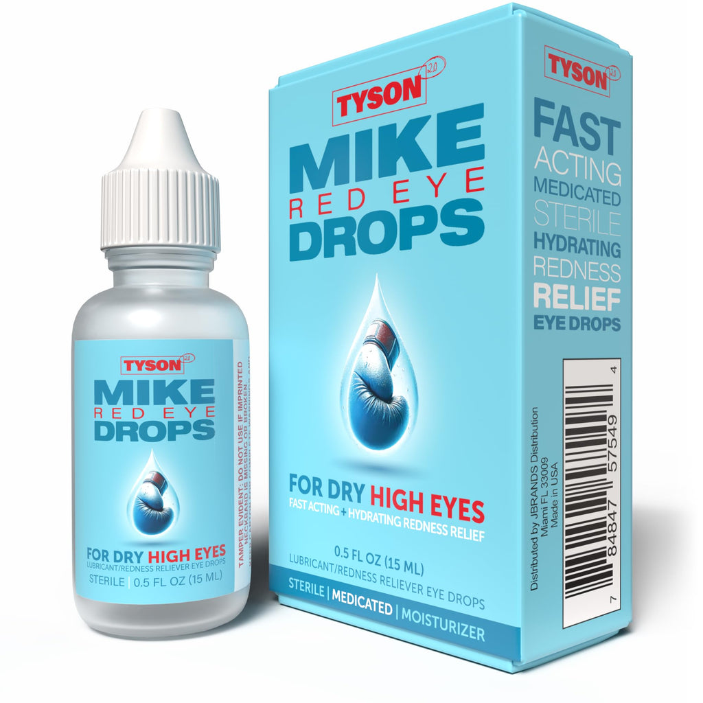 Discover Tyson 2.0 Mike Red Eye Drops, a premium import for fast-acting hydration and redness relief. Available at Curat Cart.