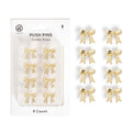 Premium imported U Brands Gold Bow Push Pins, adding a stylish touch to your workspace. Available at Curat Cart.
