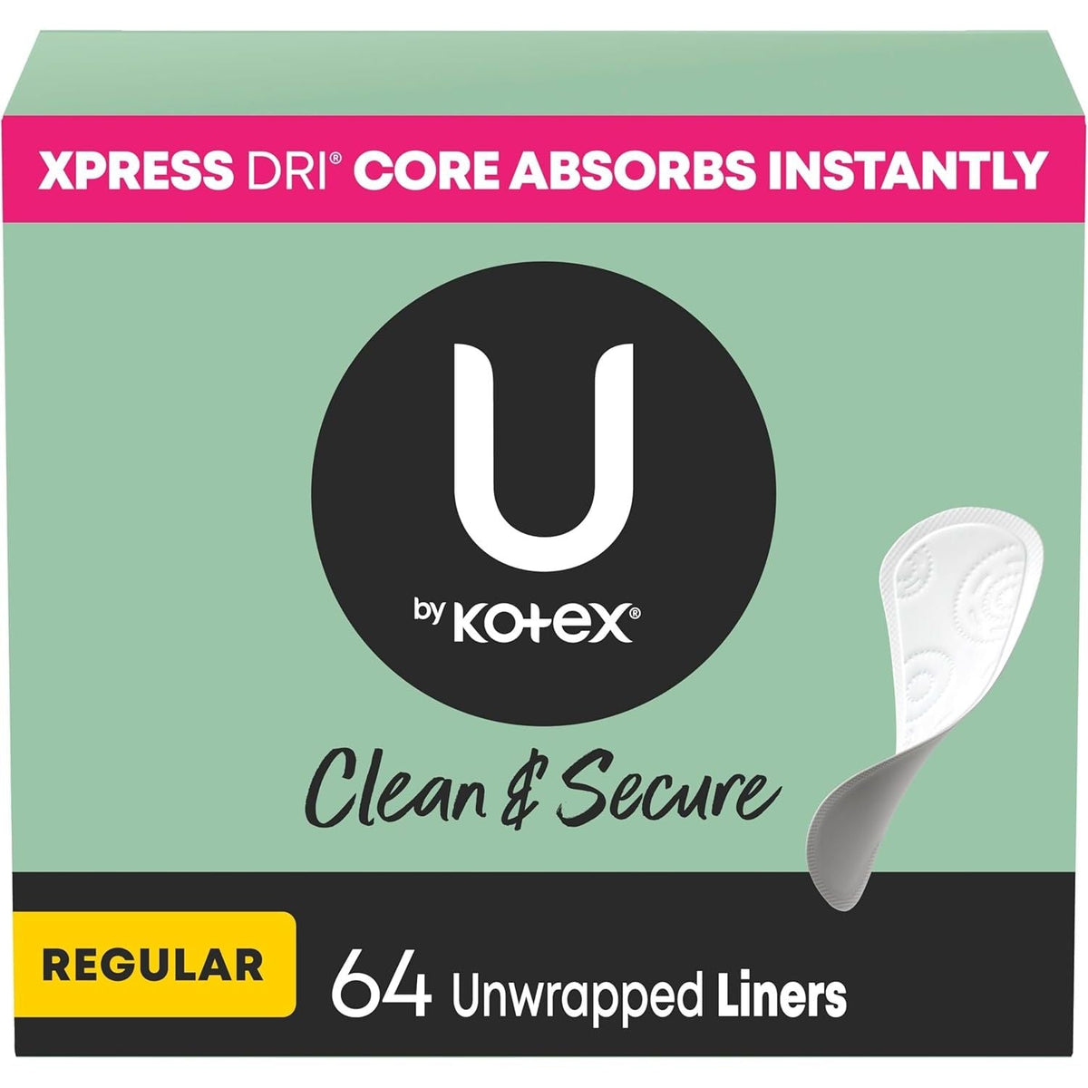U by Kotex Panty Liners - Front Packaging With Key Benefits | Authentic Curat Cart Stock