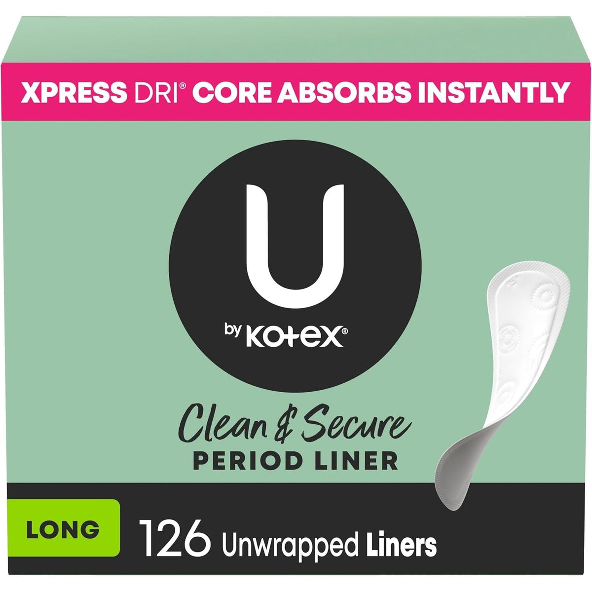 U by Kotex Panty Liners - Front Packaging With Key Benefits | Authentic Curat Cart Stock