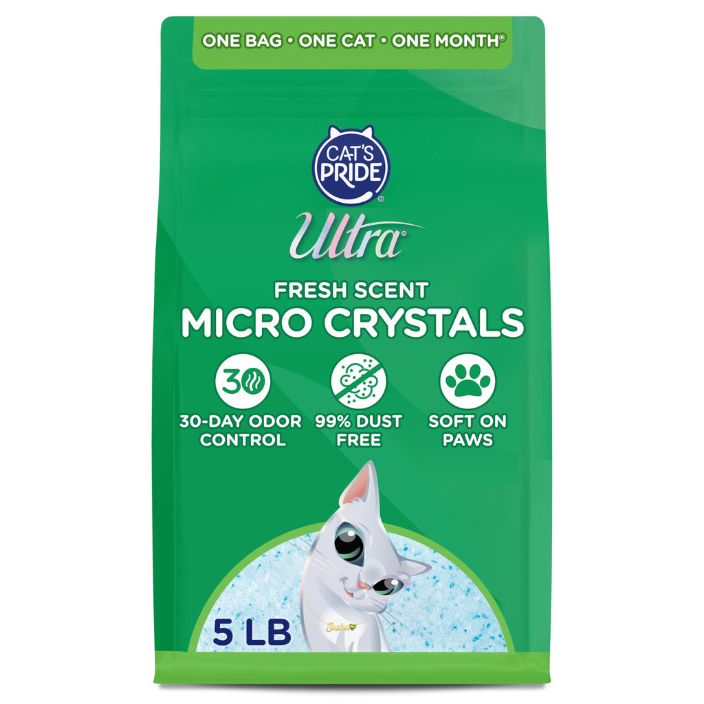 Premium imported Ultra Fresh Scent Micro Crystals Litter offers 30-day odor control and is 99% dust-free. Shop now at Curat Cart.