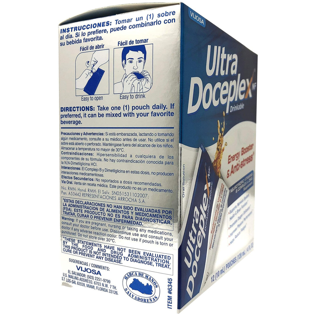 Doceplex Energy Pouches B Complex in high-quality official packaging, perfect for daily energy boosts. Available at Curat Cart.