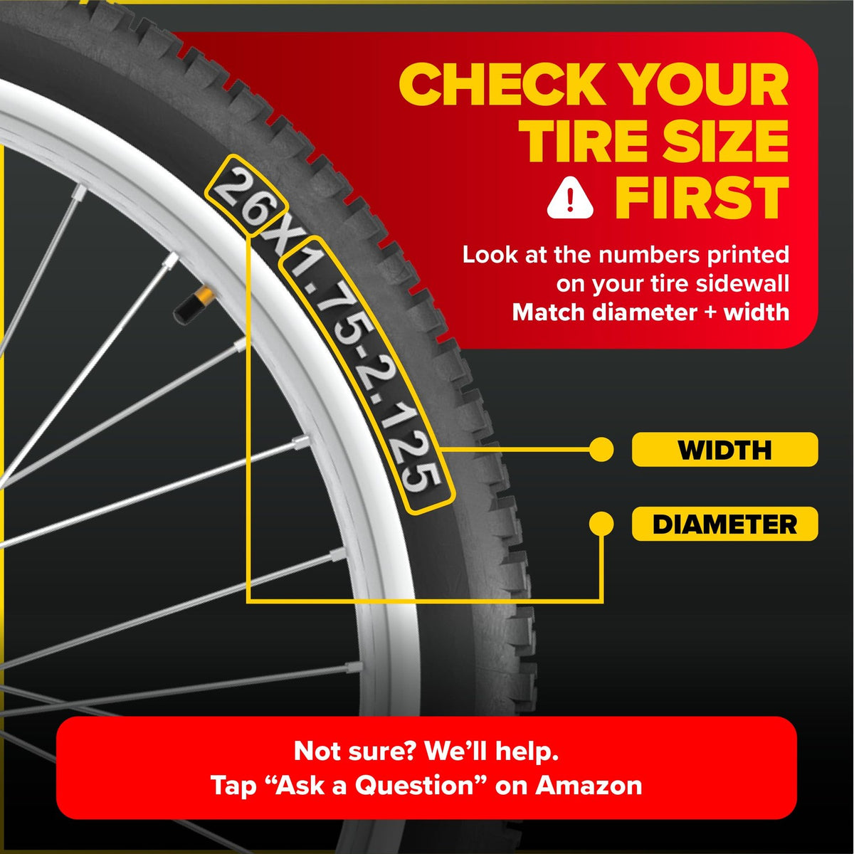 Essential tire size guidance for Ultraverse Bike Inner Tubes, ensuring a perfect fit. Trust Curat Cart for 100% Authentic products, available in India.