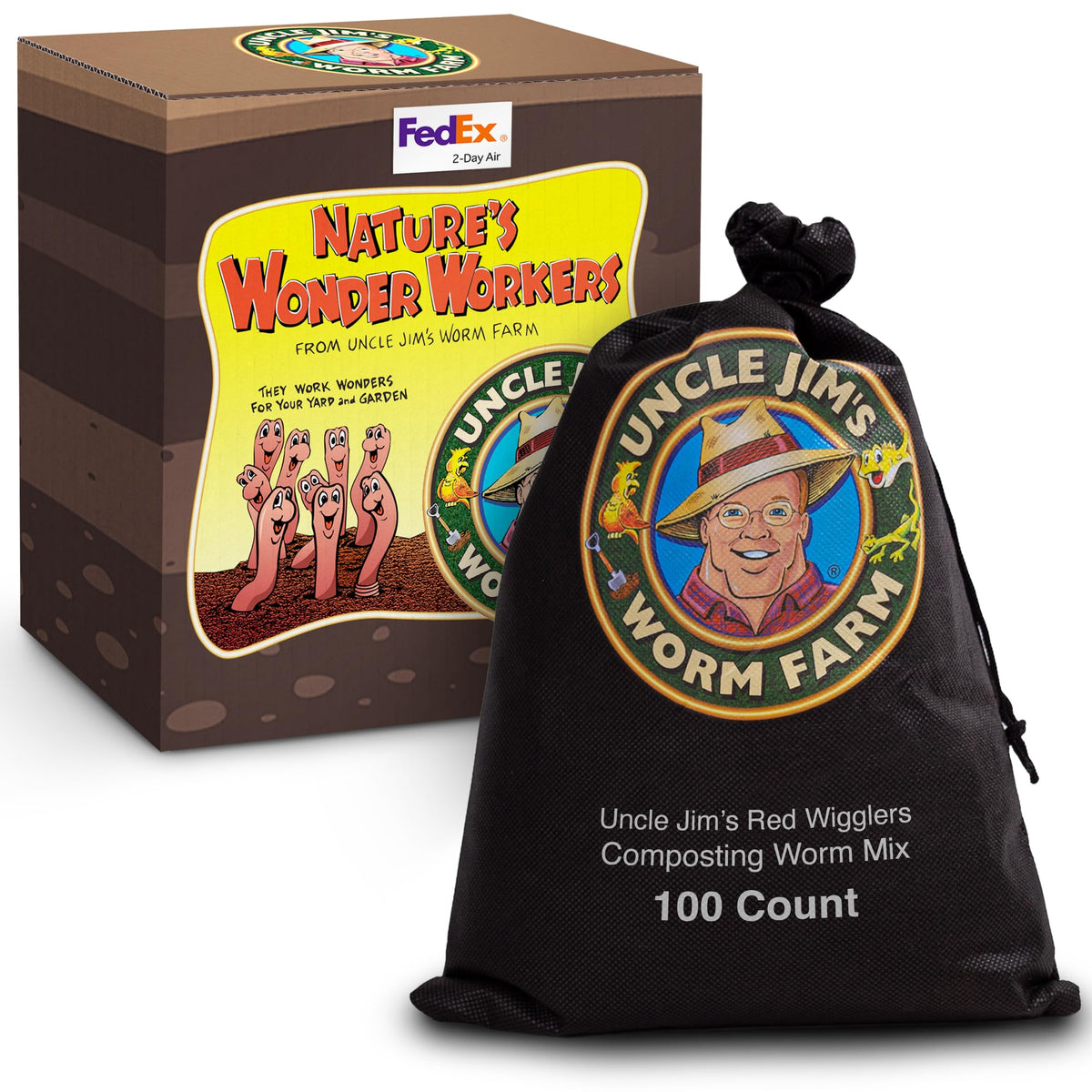 Discover Uncle Jim's Red Wiggler Worms, a premium import from Curat Cart, perfect for composting and gardening success.