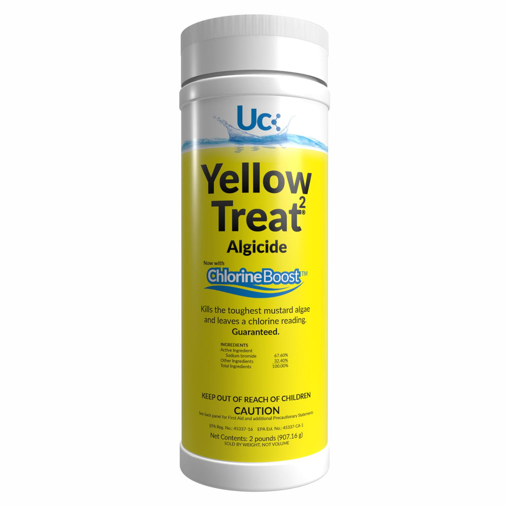 United Chemical Yellow Treat Mustard Algaecide, a premium import from Curat Cart, effectively eliminates tough algae while ensuring a chlorine balance.