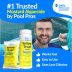United Chemical Yellow Treat Mustard Algaecide, 100% Authentic, trusted by pool pros, available at Curat Cart. Easy to use and effective.
