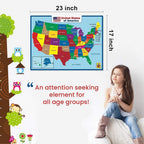 Explore the vibrant United States Map Laminated Poster, perfect for classrooms and home decor. Available at Curat Cart.