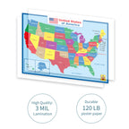 Explore the United States Map Laminated Poster, 100% Authentic and available at Curat Cart, offering durability and vibrant colors.