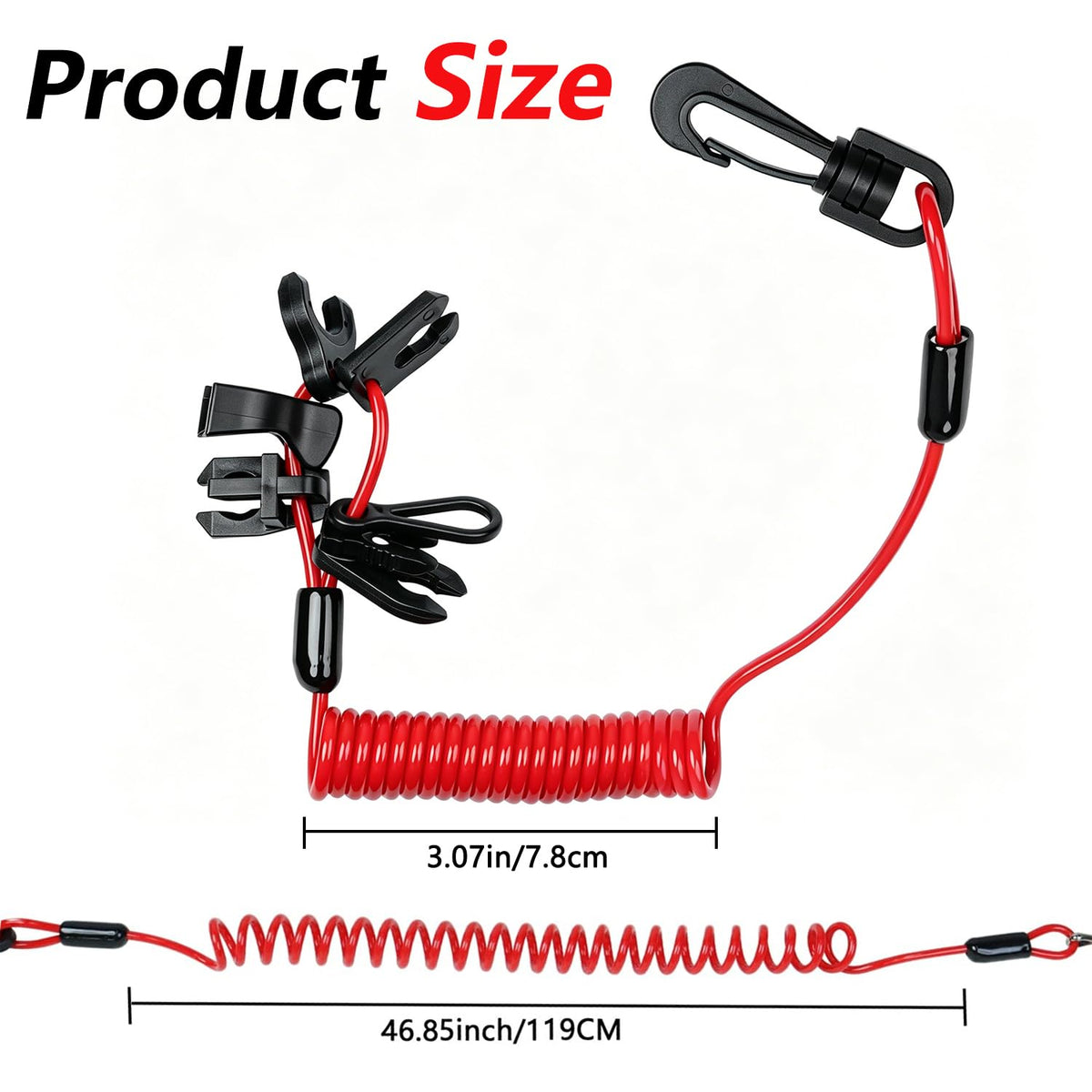 High-quality Boat Safety Lanyard Kill Switch with durable clips, showcasing official packaging at Curat Cart. Perfect for boating safety.