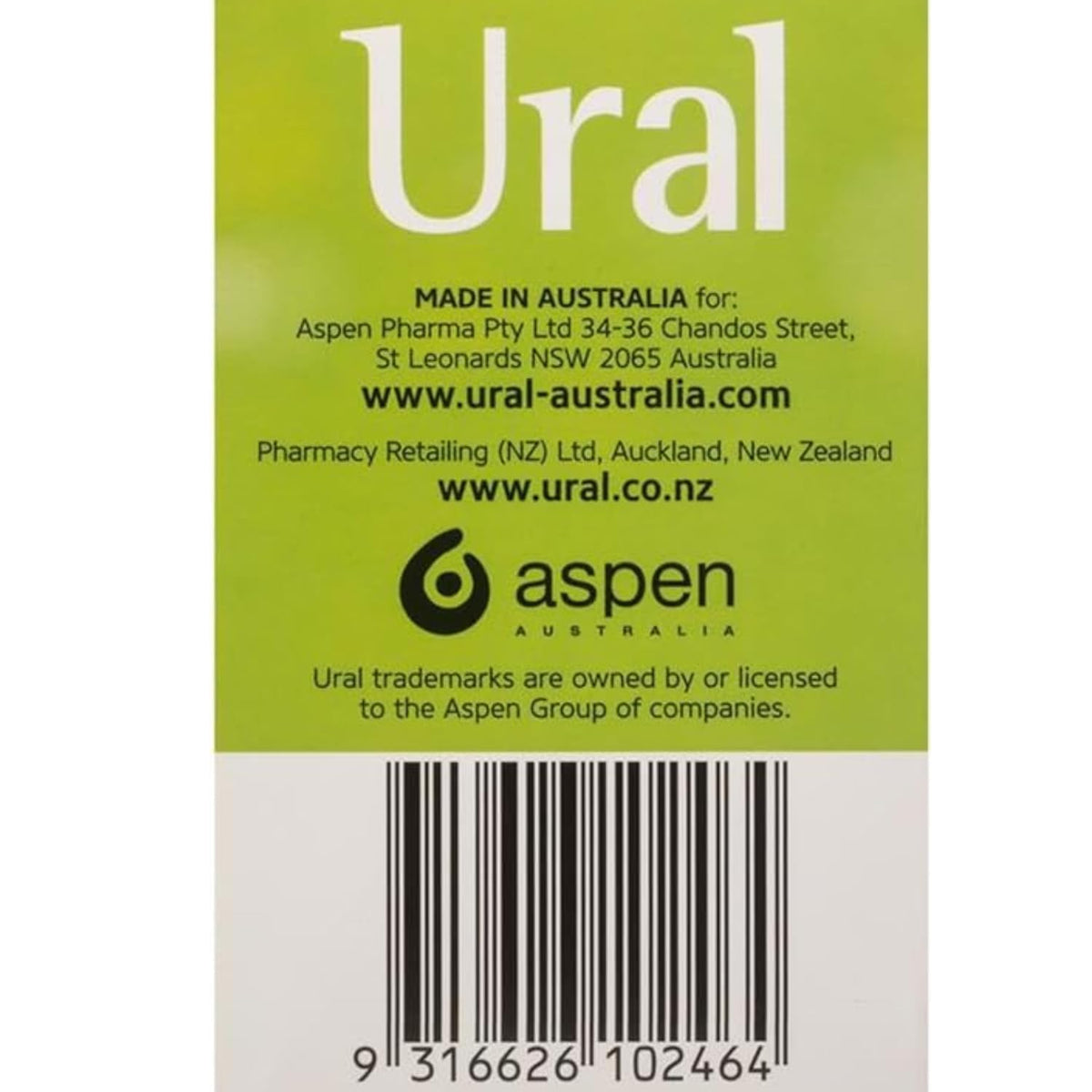 Ural Effervescent Powder Urinary Alkalinizer - Back Label & Ingredients | Authentic Curat Cart Stock