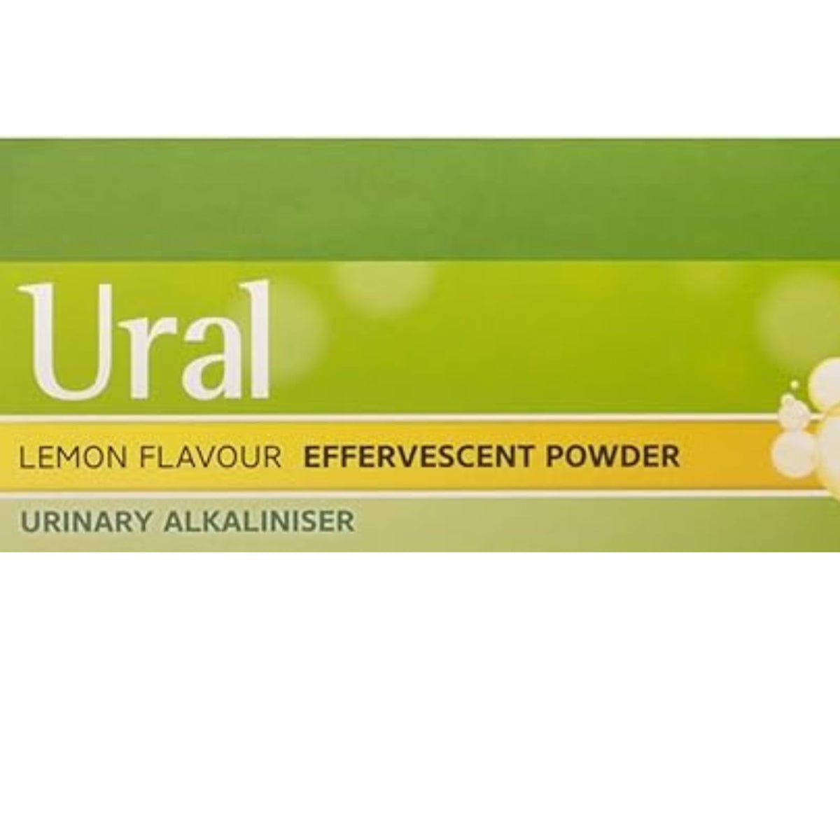 Ural Effervescent Powder Urinary Alkalinizer - Front Packaging With Lemon Flavor | Authentic Curat Cart Stock