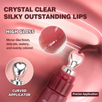 URQT Brightening Lip Serum with a curved applicator for precise application, delivering high gloss and hydration.